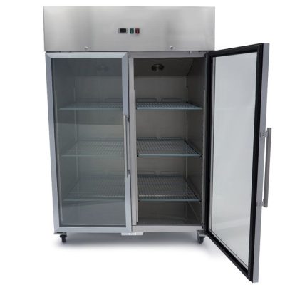 Congélateur 1200 Litres 6 étagères réglables (2/1 GN) acier inoxydable avec porte en verre – Image 5