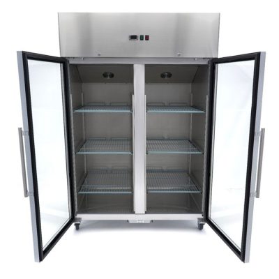 Congélateur 1200 Litres 6 étagères réglables (2/1 GN) acier inoxydable avec porte en verre – Image 6
