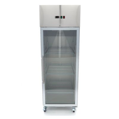 Congélateur 600 Litres 3 étagères réglables (2/1 GN) acier inoxydable avec porte en verre – Image 2