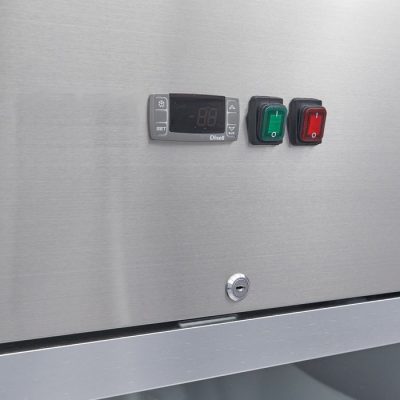 Congélateur 600 Litres 3 étagères réglables (2/1 GN) acier inoxydable avec porte en verre – Image 10