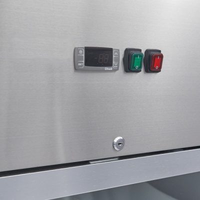 Congélateur 700 Litres 3 étagères réglables (2/1 GN) acier inoxydable avec porte en verre – Image 6