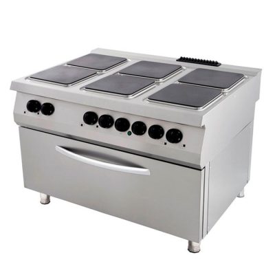 Cuisinière 6 plaques Carrées avec Grand Four