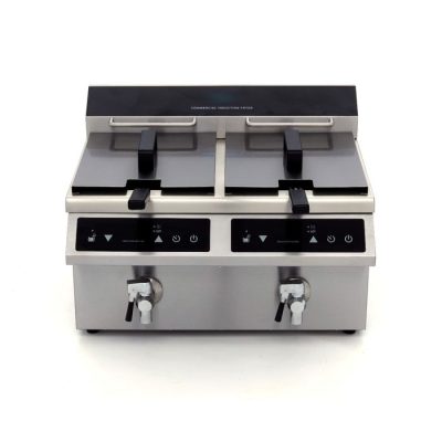Friteuse Induction 2 x 8 Litres avec robinet de vidange – Image 2