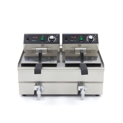 Friteuse 2 x 10 Litres avec robinet de vidange – Image 3