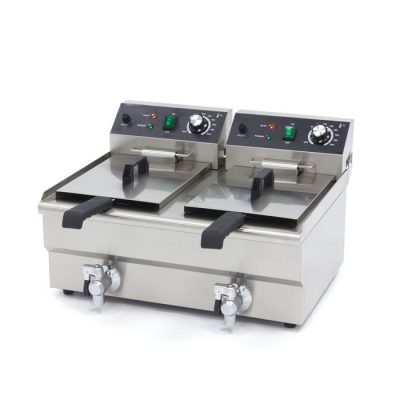Friteuse 2 x 10 Litres avec robinet de vidange