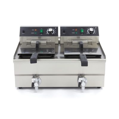 Friteuse 2 x 13 Litres avec robinet de vidange – Image 2