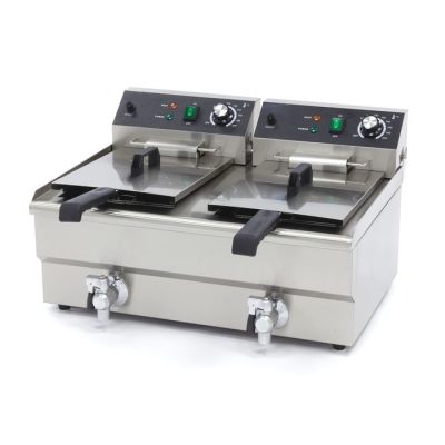 Friteuse 2 x 13 Litres avec robinet de vidange
