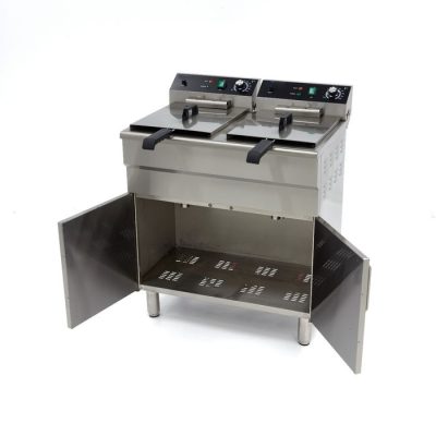 Friteuse electrique 2 x 16 Litres avec robinet de vidange