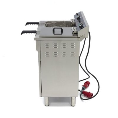 Friteuse electrique 2 x 16 Litres avec robinet de vidange et support 400 volt – Image 4