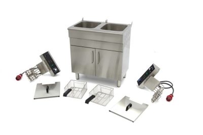 Friteuse electrique 2 x 16 Litres avec robinet de vidange et support 400 volt – Image 6