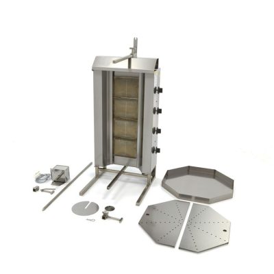 Machine à kebab professionnelle 4 brûleurs 50 kg – GAZ avec Moteur – Image 6