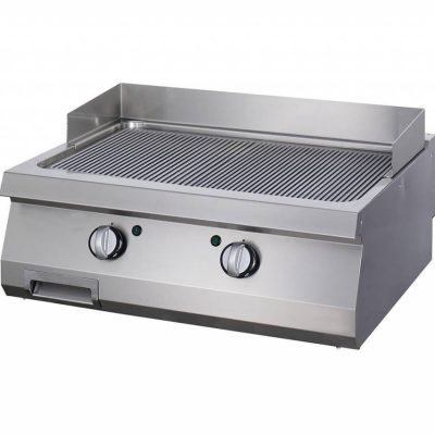 Plancha Rainurée CHROME Double - Gaz 70 cm