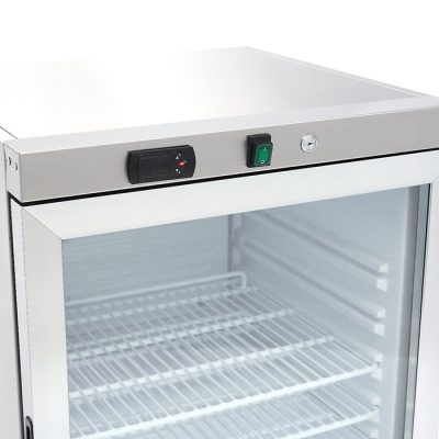 Réfrigérateur 200 Litres acier inoxydable avec porte en verre – Image 6