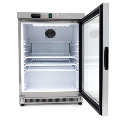 Réfrigérateur 200 Litres acier inoxydable avec porte en verre – Image 7