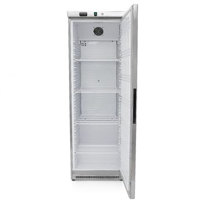 Réfrigérateur 400 Litres 4 étagères réglables acier inoxydable