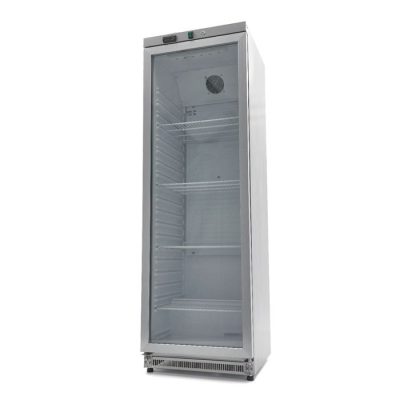 Réfrigérateur 400 Litres acier inoxydable avec porte en verre – Image 5