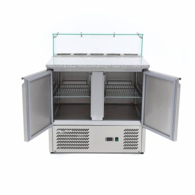 Table à Pizza 286 Litres 5 x 1/6 GN Console en Verre – Image 4
