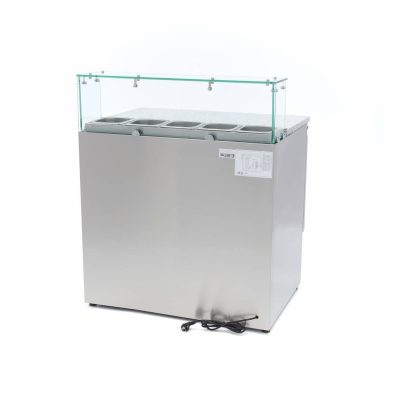 Table à Pizza 286 Litres 5 x 1/6 GN Console en Verre – Image 5