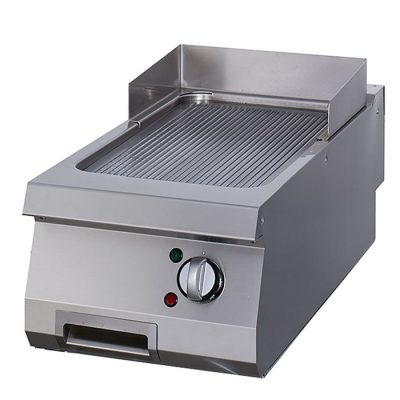 Table de cuisson 900 plaque de gril rainuré chrome