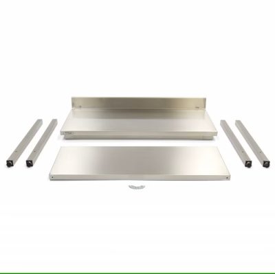 Table en acier inoxydable - 80 x 70 cm - hauteur réglable - avec dosseret