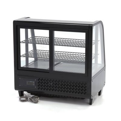 Vitrine réfrigérante 100 Litres Noire pour gâteaux 68 cm – Image 4