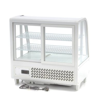 Vitrine réfrigérée 100 L blanche pour gâteaux 68 cm – Image 4