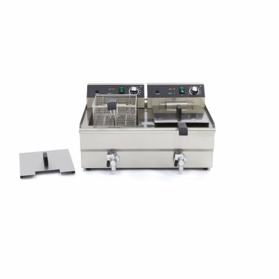 Friteuse 2 x 16L Électrique avec Robinet – Image 3