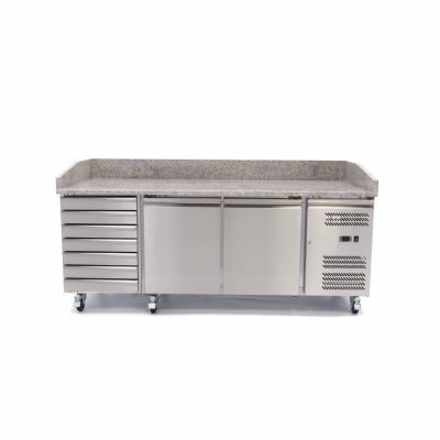 Table à Pizza Réfrigérée 580 Litres 2 Portes 7 Tiroirs – Image 3