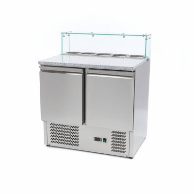 Table à Pizza 286 Litres 5 x 1/6 GN Console en Verre