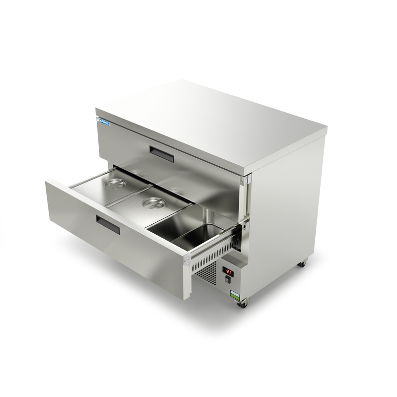 meuble refrigere a tiroirs double temperature