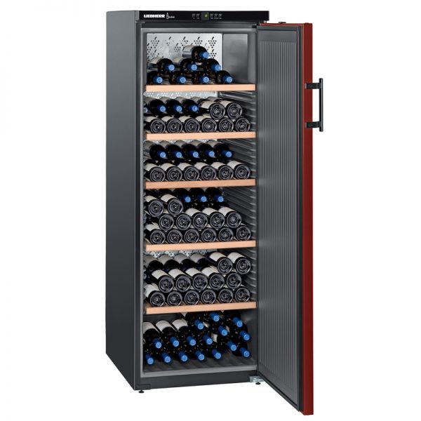 Cave à vin 1 zone mono température porte rouge 200 bouteilles 133233