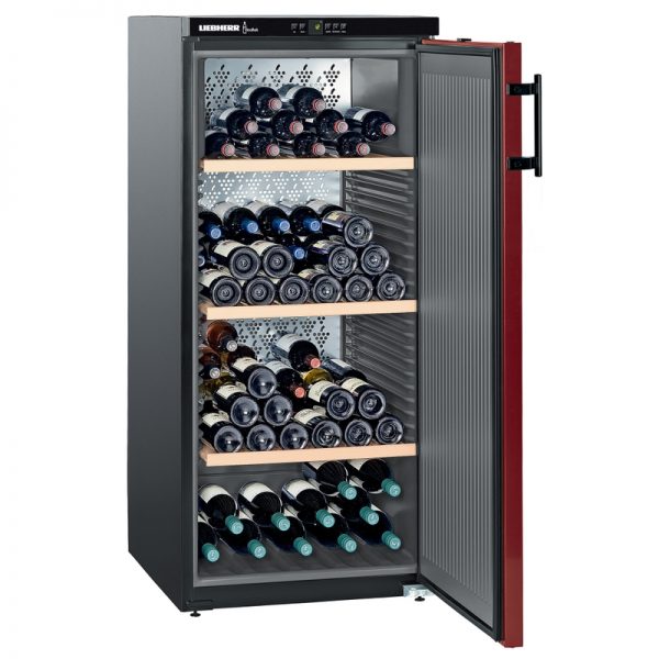 Cave à vin 1 zone mono-température porte rouge 164 bouteilles 133231