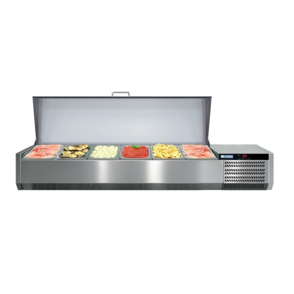 Console réfrigérée 6 bacs GN1/3, couvercle inox VRS+ 1450 K 128972