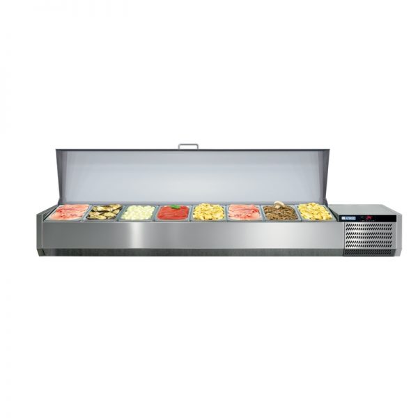 Console réfrigérée 8 bacs GN1/3, couvercle inox  VRS+ 1815 K 128973