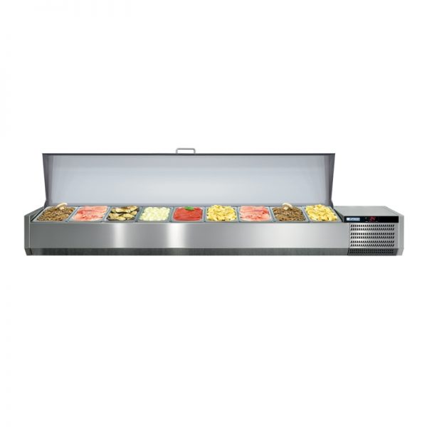 Console réfrigérée 9 bacs GN1/3, couvercle inox VRS+ 2005 K