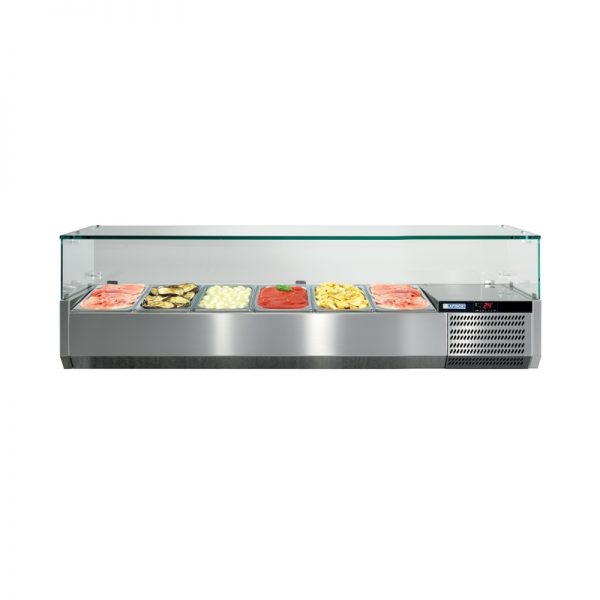 Console réfrigérée 6 bacs GN1/3 vitrage droit VRS+ 1450 V 128965