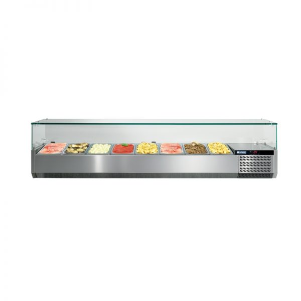 Console réfrigérée 8 bacs GN1/3, vitrage droit VRS+ 1815 V 128966
