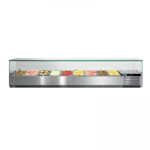 Console réfrigérée 12 bacs GN1/3, vitrage droit VRS+ 2560 V 128968