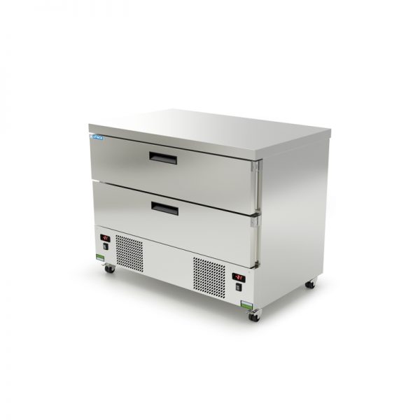 Meuble bi-température, LINEAR SPACE, 2x3GN1/1, avec dessus inox  133482