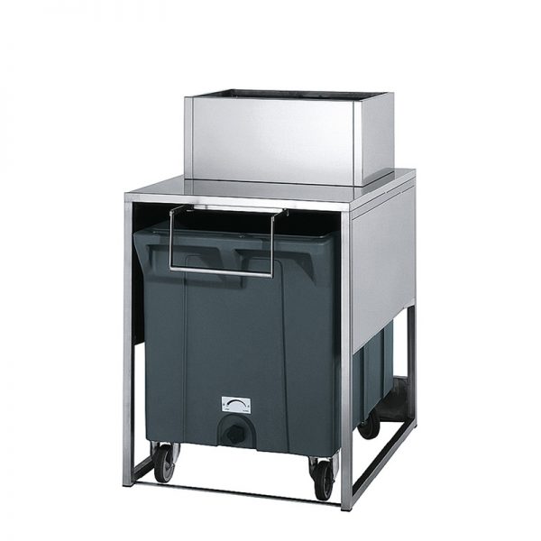 Réserve inox 17kg avec chariot de manutention 124504