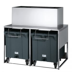 Réserve inox 50kg avec chariots de manutention 32913