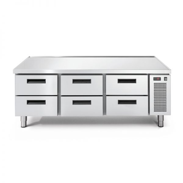 Soubassement réfrigéré GN1/1 négatif, 6 tiroirs, gamme LINEAR SNACK+ LINSN+ 703 BTV2 129035
