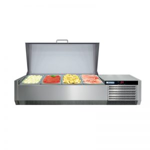 Console réfrigérée 4 bacs GN1/3, couvercle inox VRS+ 1100 K 128969
